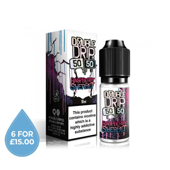 Double Drip 50/50 Raspberry Sherbet E-Liquid 10ml