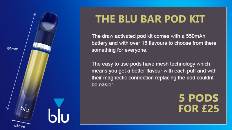 blu BAR Pod Kit Sizes